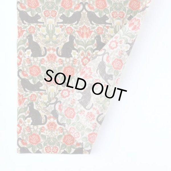 画像2: 黒ネコ×ボタニカル柄 (2)