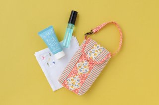 ハンドメイド　巾着ポーチ 縦パッチの巾着ポーチ(ハンドメイドキット） - COTTONTIME