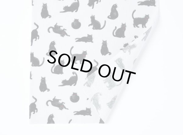 画像4: 黒ネコモチーフ柄（グレー） (4)